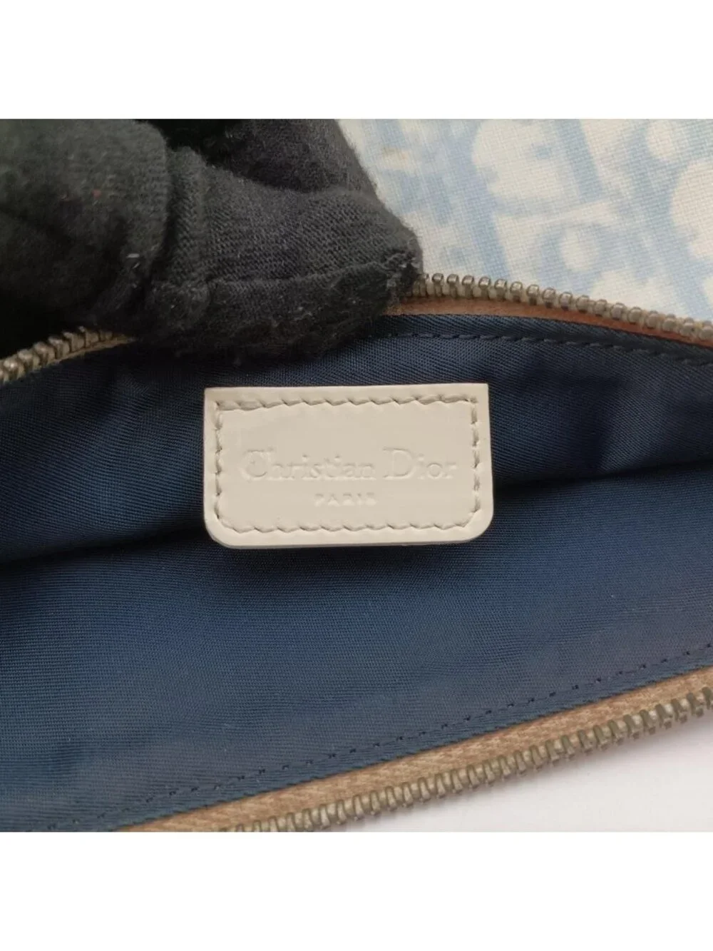 Dior Saddle Blue Canvas Leather Shoulder Bag
